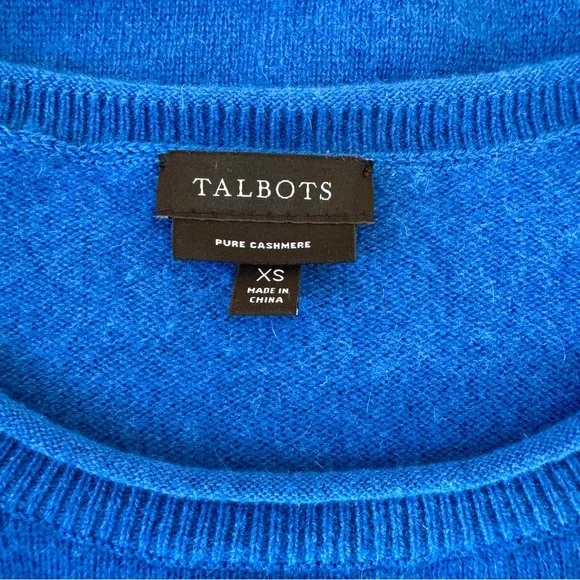 100% Cashmere Crewneck Sweater in Royal Blue by Talbots, Size XS, Like New - Picture 11 of 12
